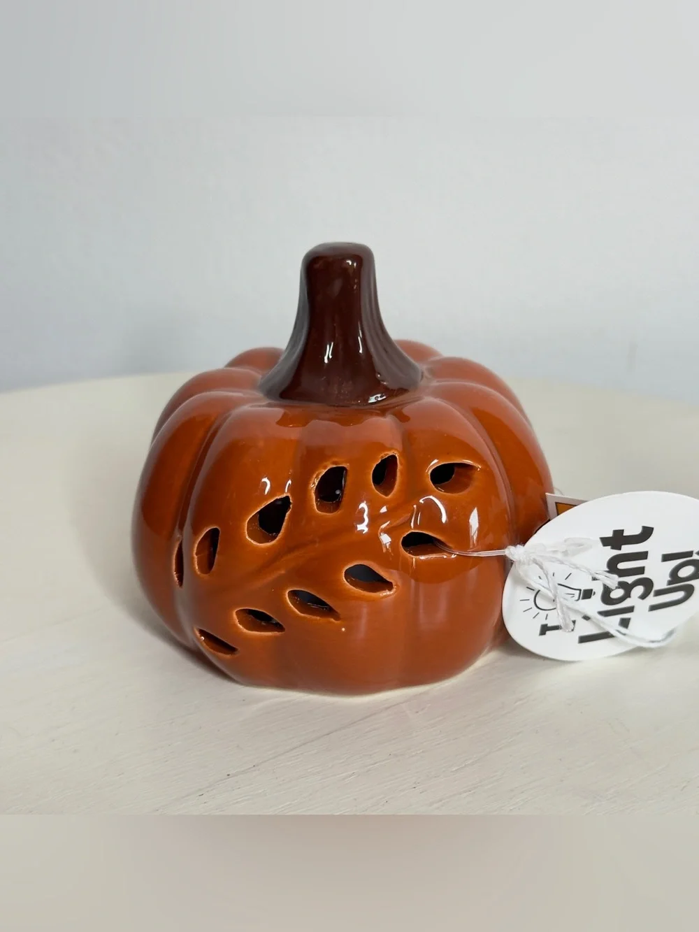 Fall Ceramic Light Up Pumpkin